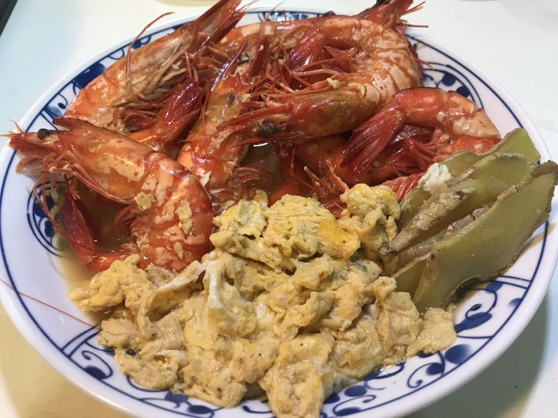 椒鹽蛋花酒燒蝦