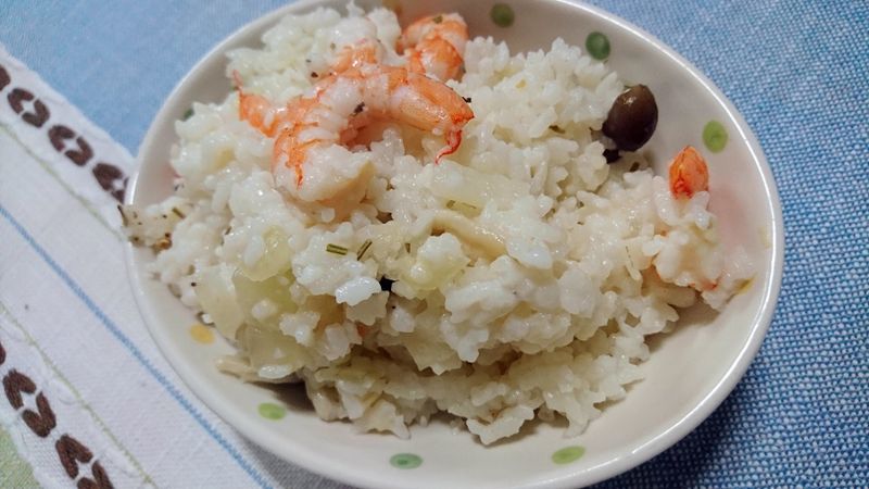 【西式燉飯】白醬鮮蝦菇菇燉飯