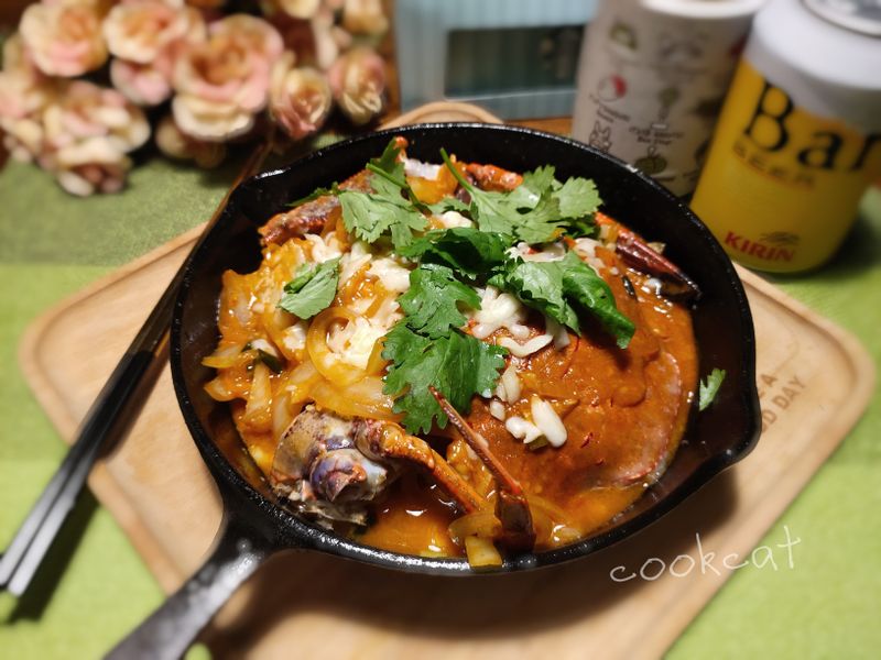 韓式辣炒泡菜起司螃蟹(澎湖野生石蟹)