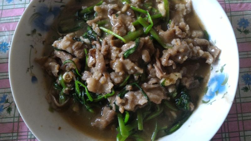 空心菜炒羊肉