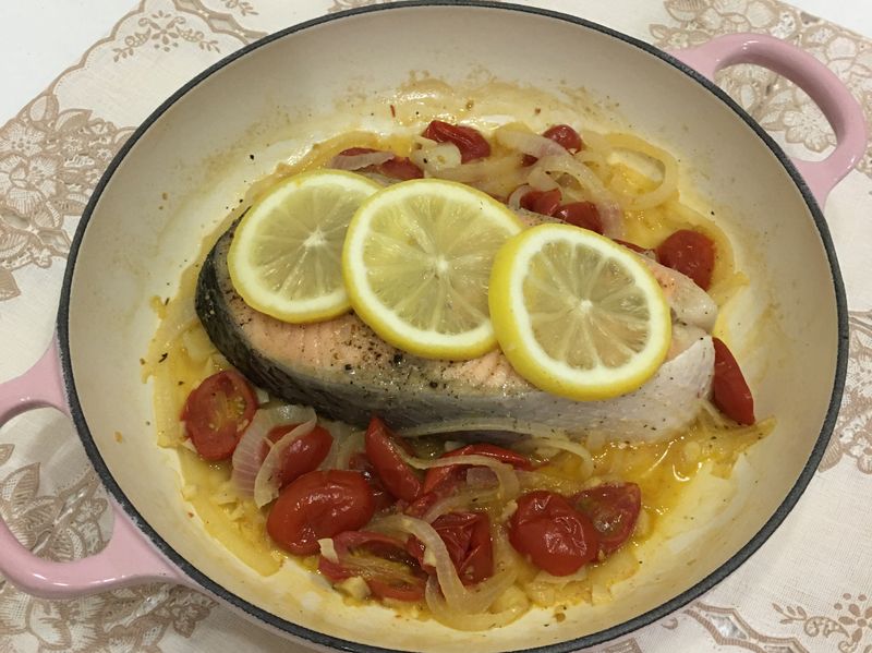 白酒檸檬鮭魚