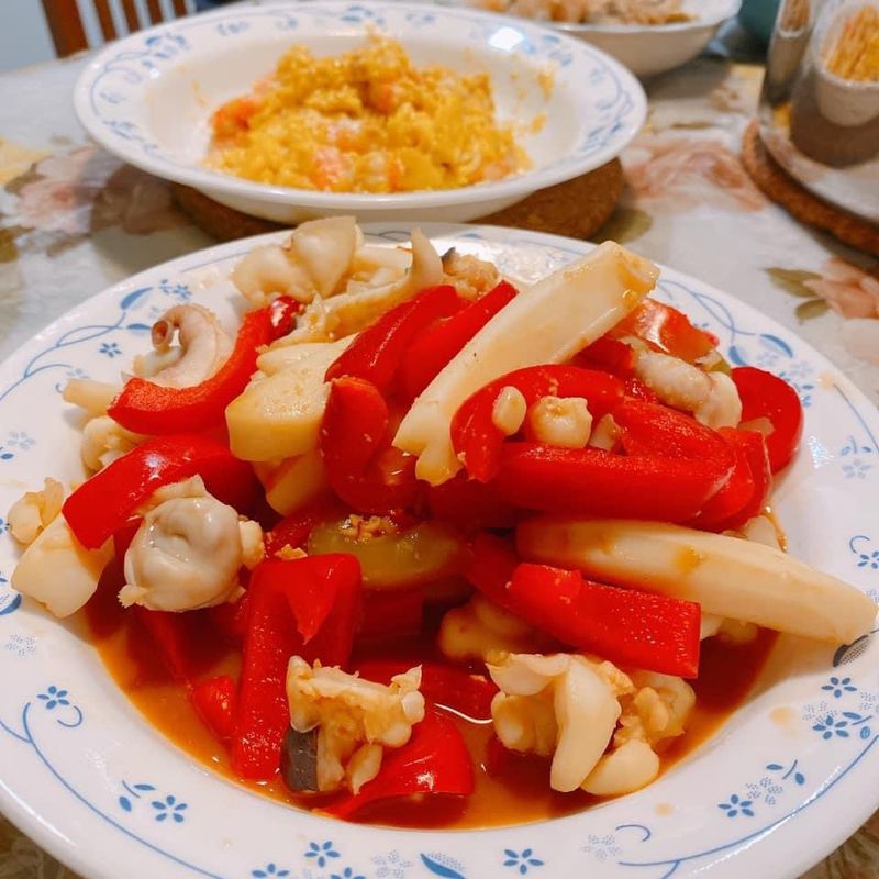 甜椒炒花枝