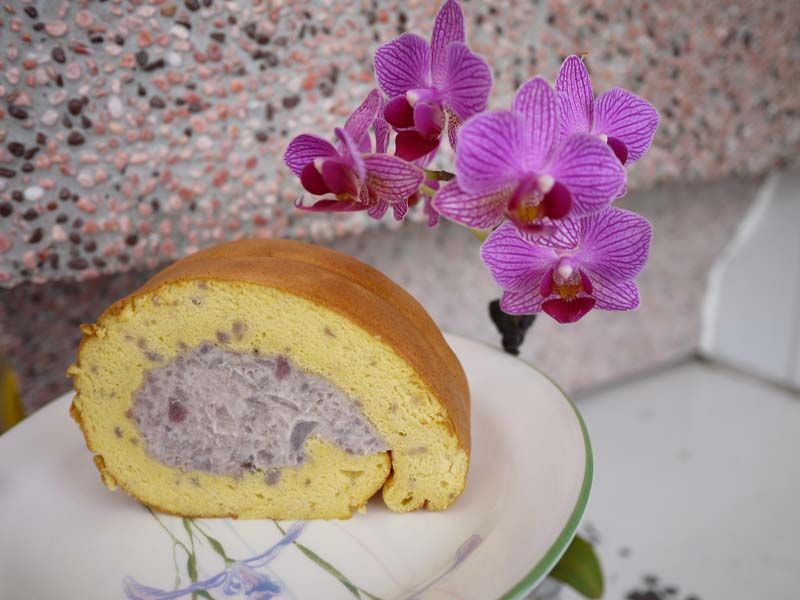 芋香蛋糕捲 減糖油版