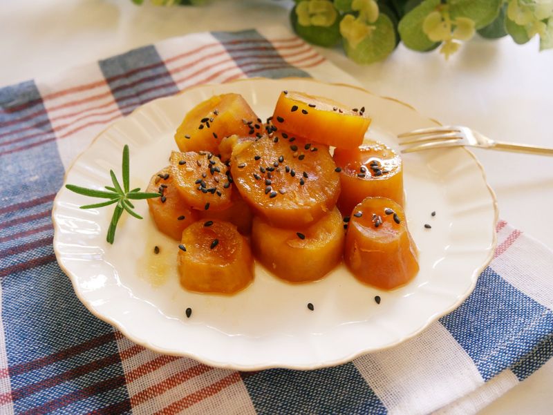 微波料理「蜜糖地瓜」軟Q又鹹香~