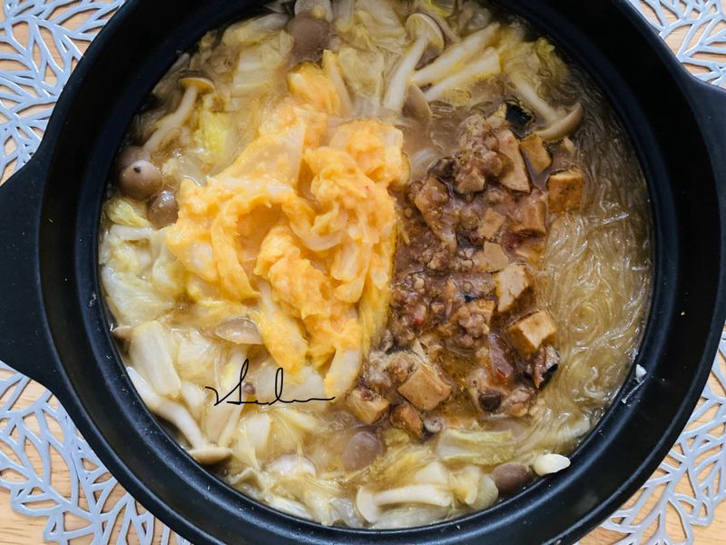 榨醬黃金泡菜冬粉煲/5分鐘/快速