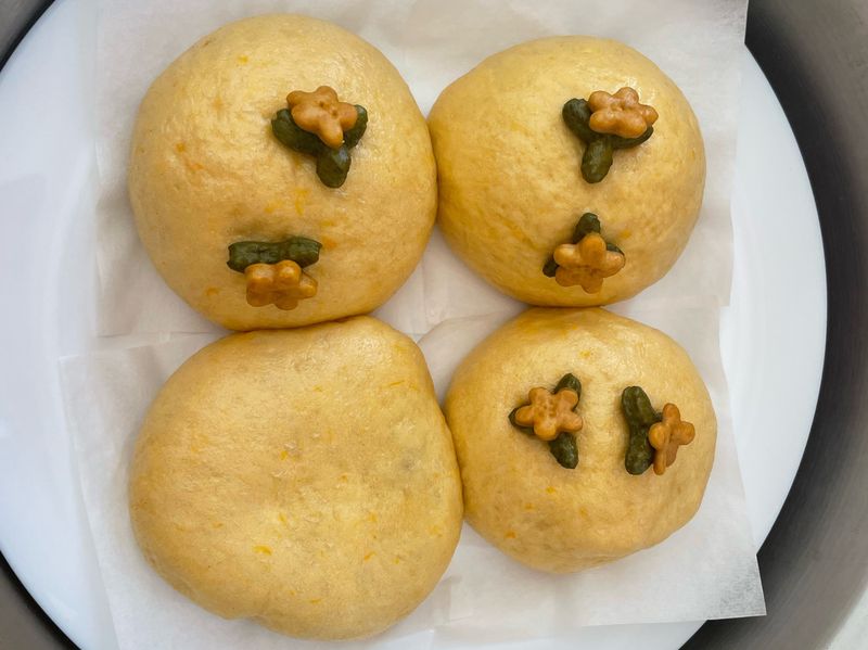 南瓜紅豆沙饅頭