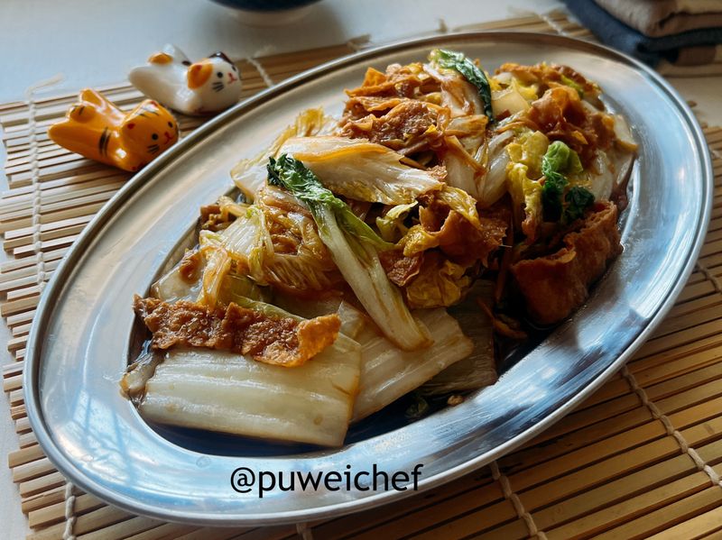 素炒豆皮白菜