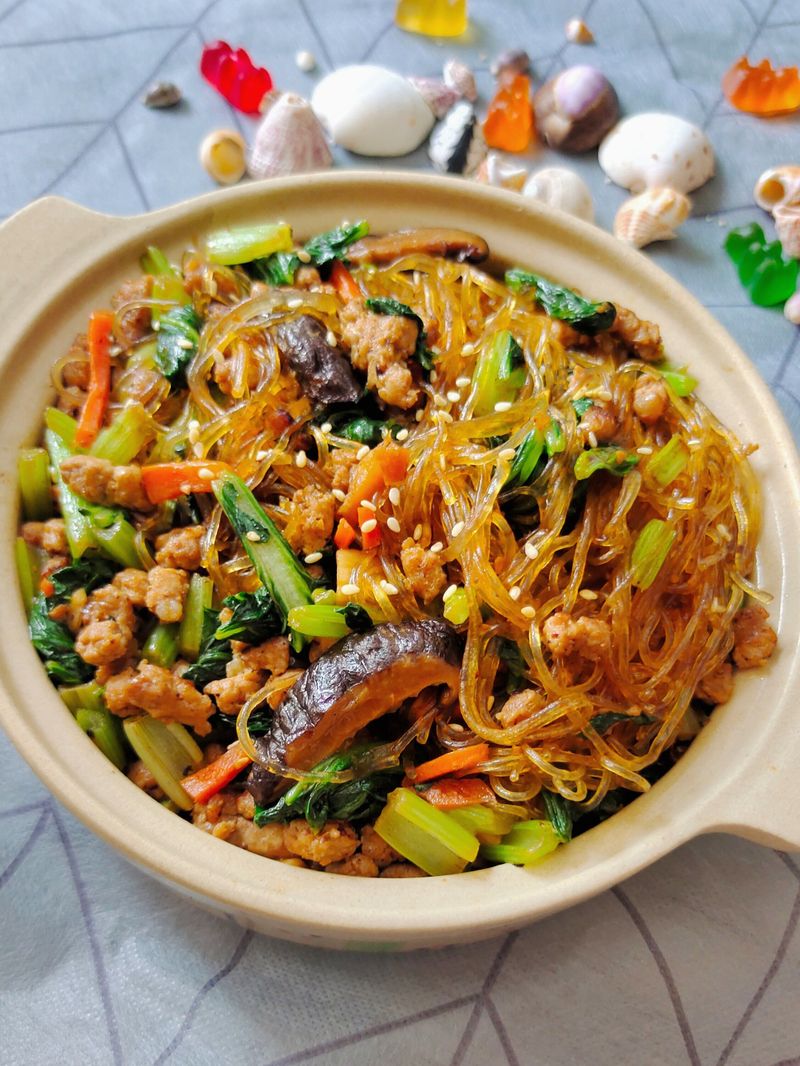 油菜肉末冬粉