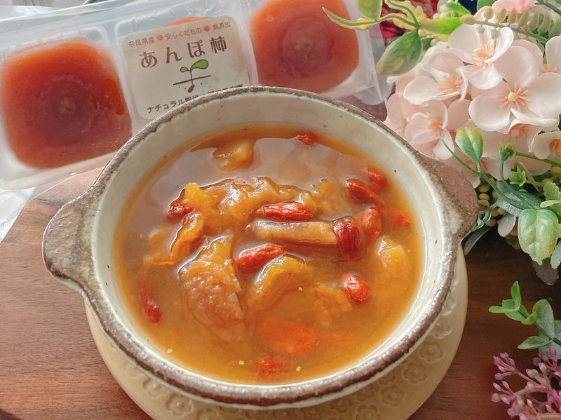 柿餅枸杞甜湯(全素)柿子料理