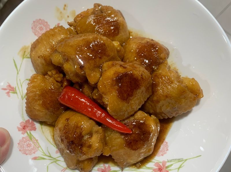 雞翅包花枝蝦漿