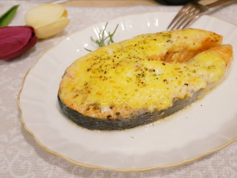 氣炸料理「美乃滋鮭魚」鮮甜香嫩喔!!