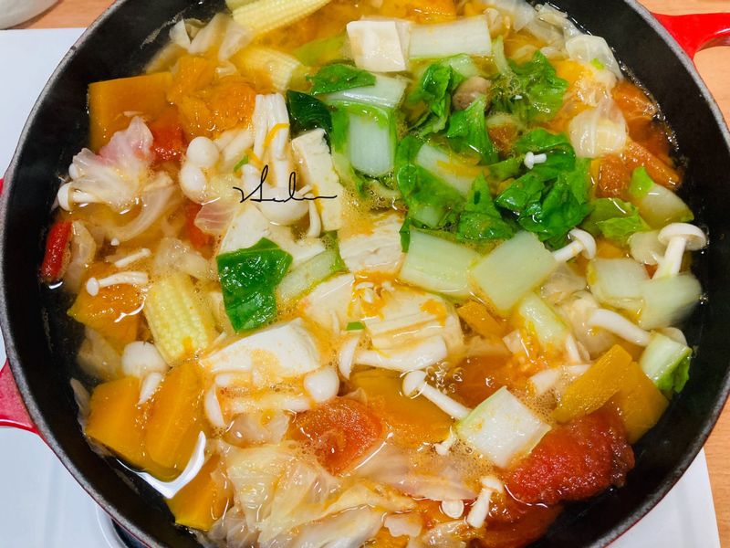 南瓜蔬菜湯/素/10分鐘/零廚藝