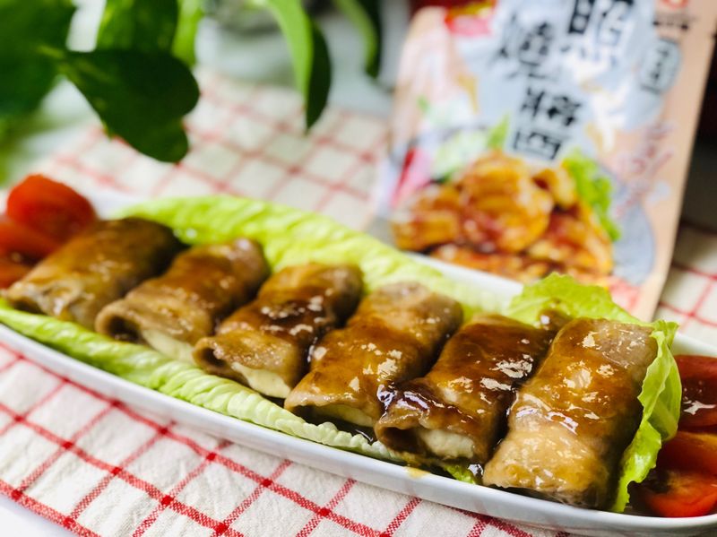 龜甲萬味自慢–照燒醬|照燒梅花豬肉豆腐捲