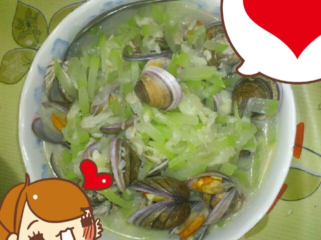 尖嘴蛤炒瓠瓜