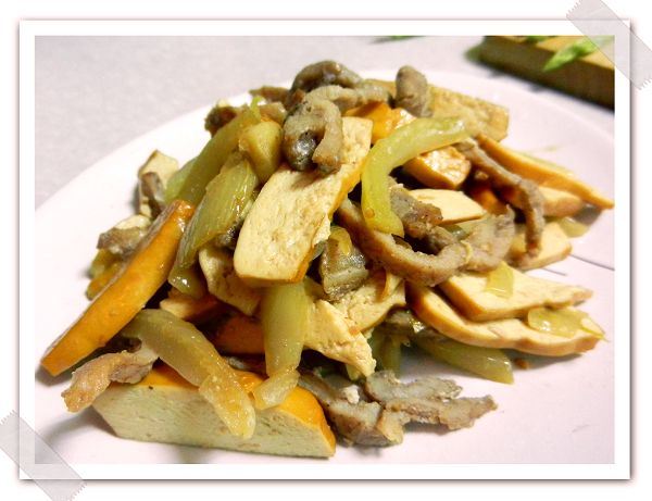 榨菜炒肉絲豆干.