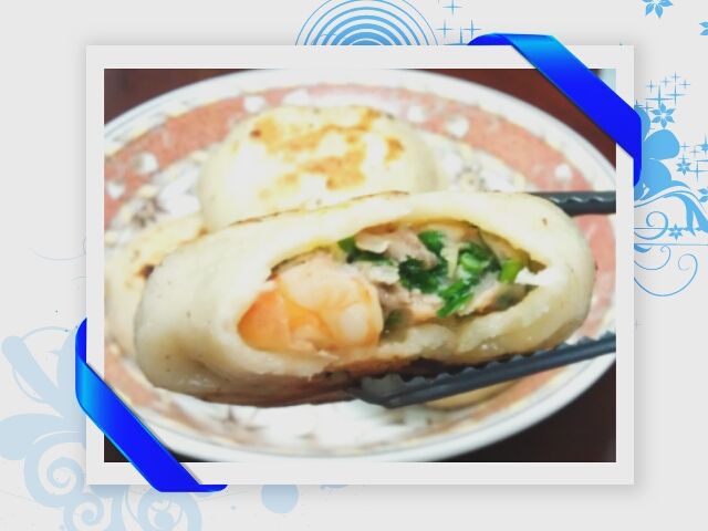 韭菜豬肉蝦仁餡餅