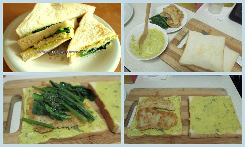 Erika's kitchen 酪梨菠菜豬排三明治