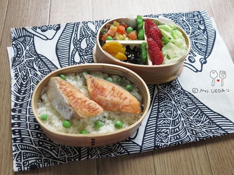 奶油煎銀鮭日式便當(上田太太愛料理)