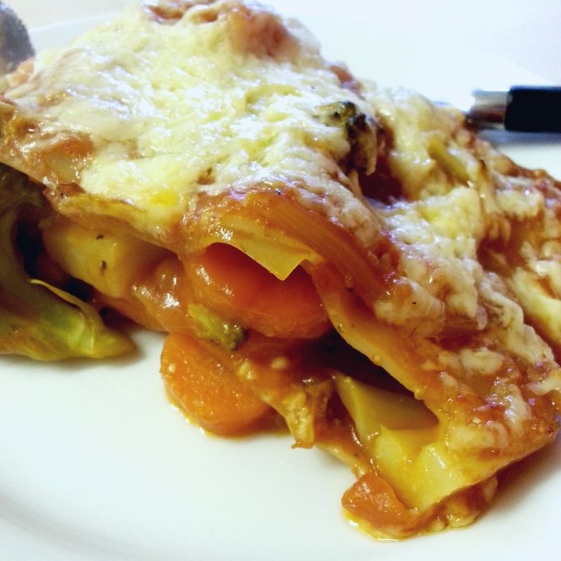 雜菜千層麵 Veggie Lasagna （剩餘的茄牛湯）