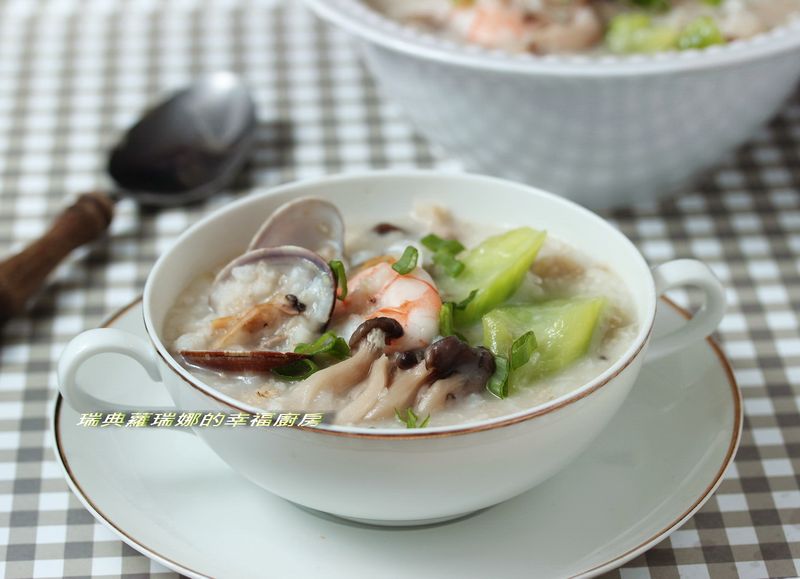 夏日懶人料理絲瓜海鮮燕麥粥(224大卡)