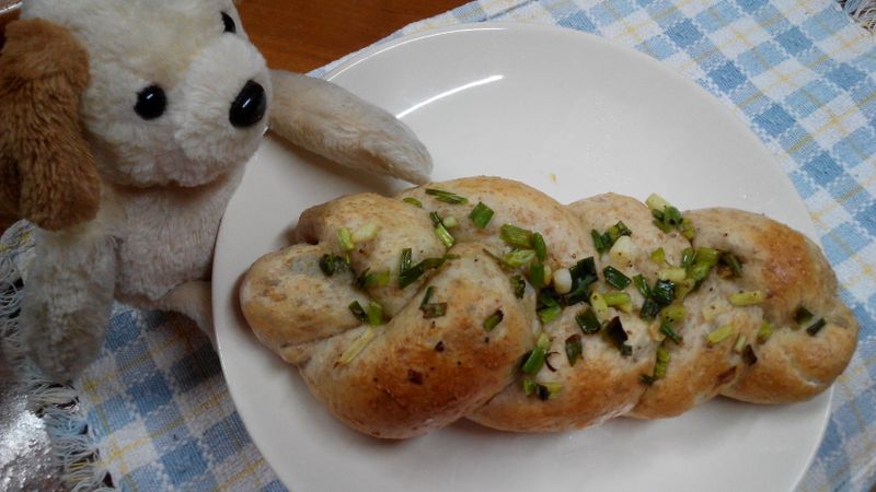 蔥花肉鬆麵包【パンの鍋(胖鍋)製麵包機】