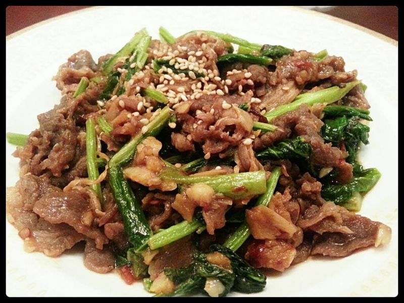 芥藍炒羊肉