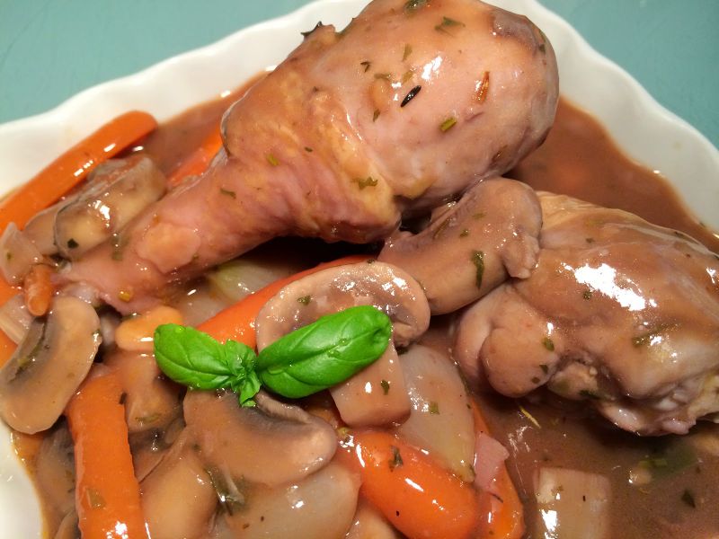 法式蘑菇紅酒燉雞 Coq au Vin