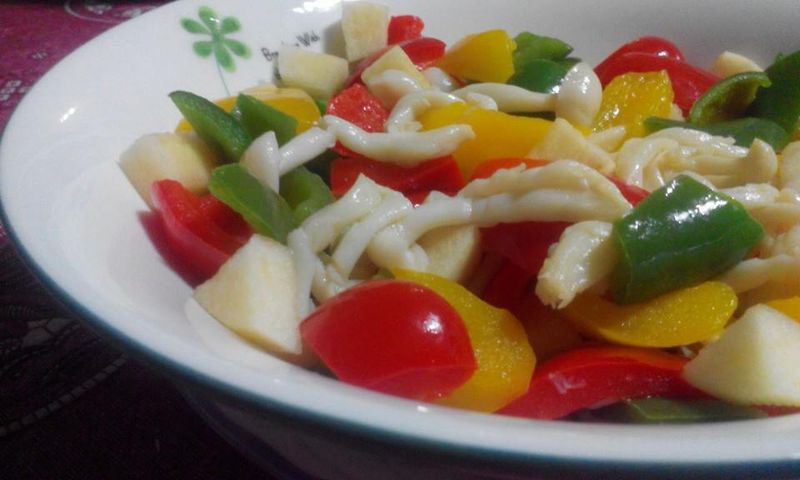 雪白菇蘋果炒甜椒【7-11】【得意一天】