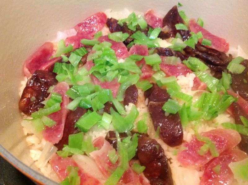 芥菜心臘腸飯