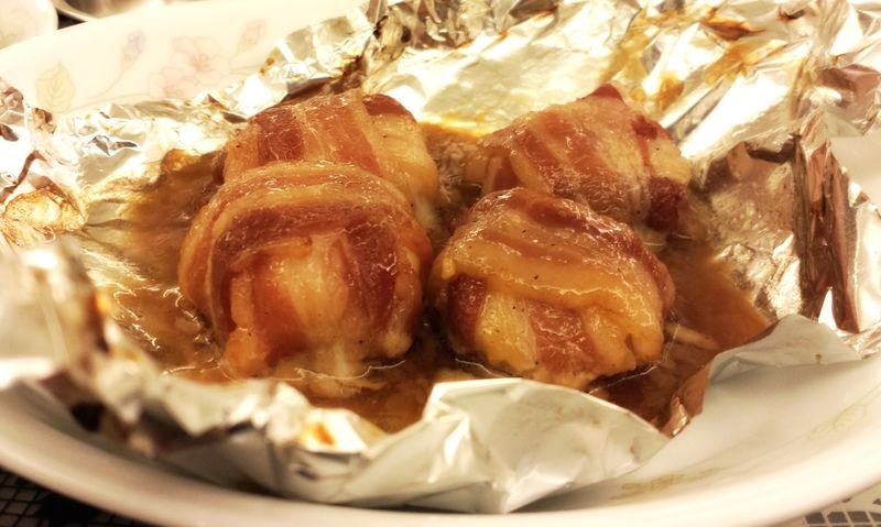 楓蜜煙肉帶子卷