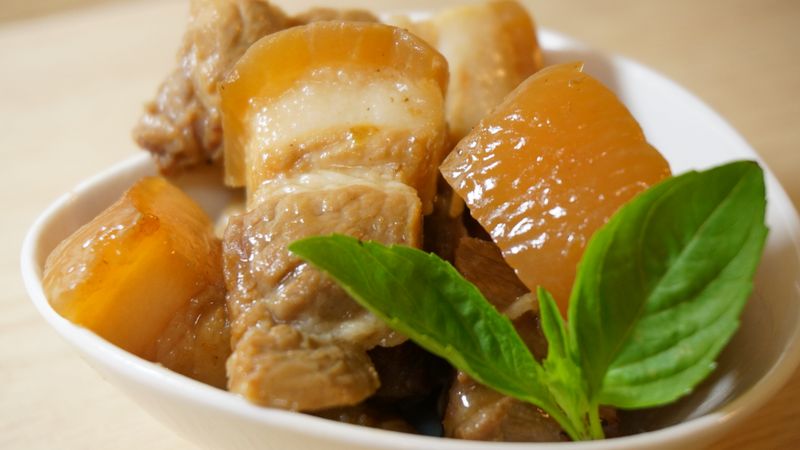 桂花魚燜豬肉。阿嬤的味道