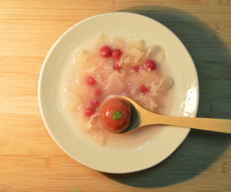雪梨 柿餅湯圓
